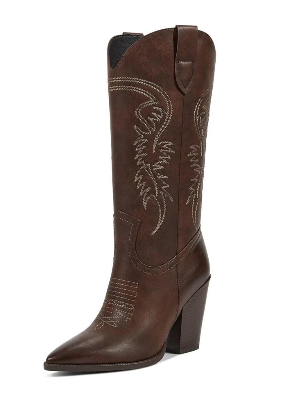 Cowboy Boots Cowgir Boots for Women, Pointed Toe Chunky Heel Western Boots